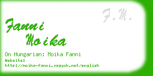 fanni moika business card